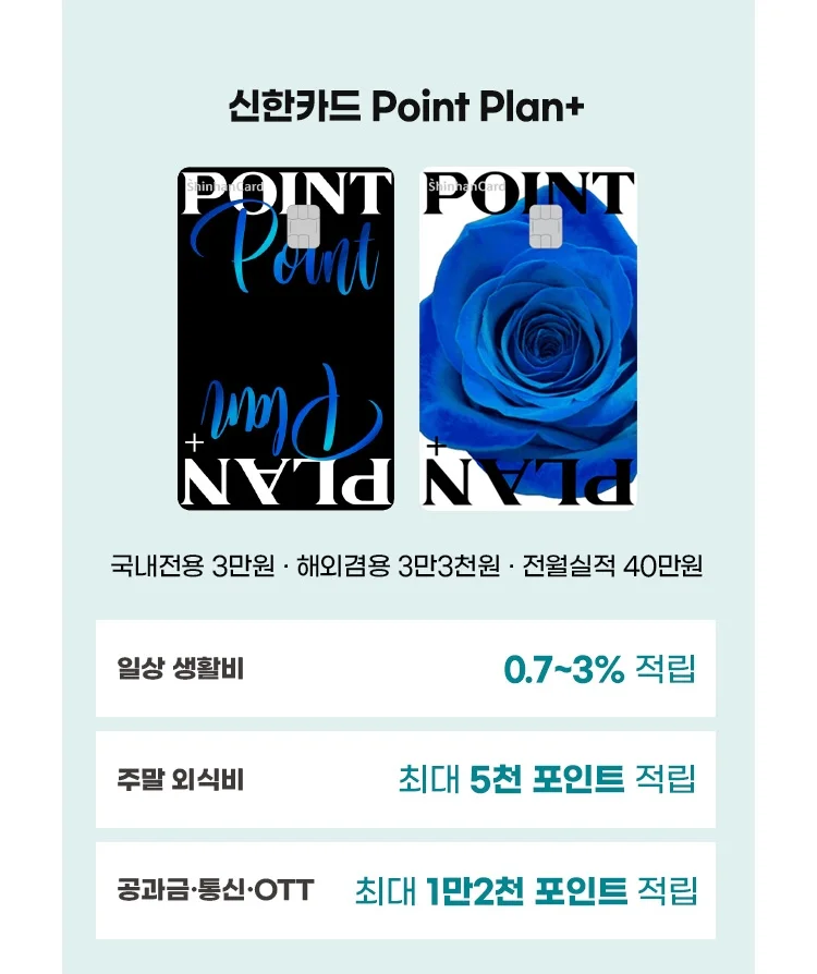 ①번카드 Point Plan+ - 0.7~3% 적립