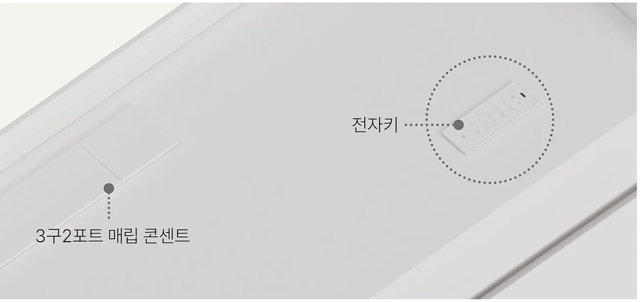 IMMERSION 이머젼 - 3구2포트 매립 콘센트와 전자키 다이어그램
